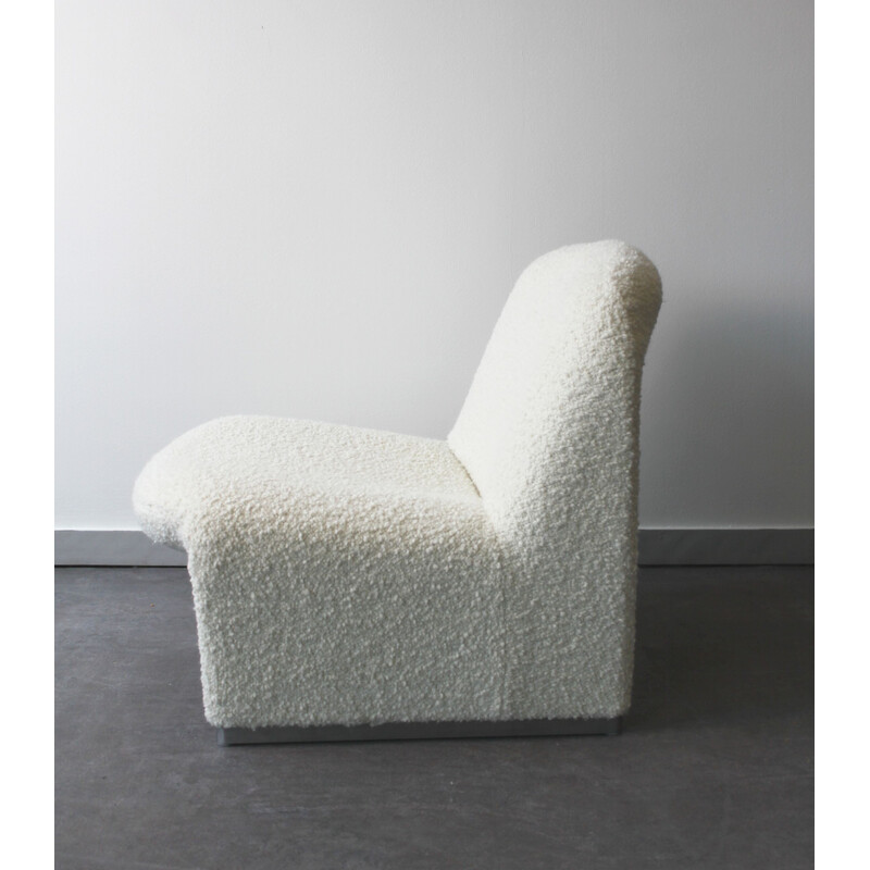 Paire de fauteuils vintage Alky en acier et laine bouclette par Giancarlo Piretti pour Anonyma Castelli, 1969