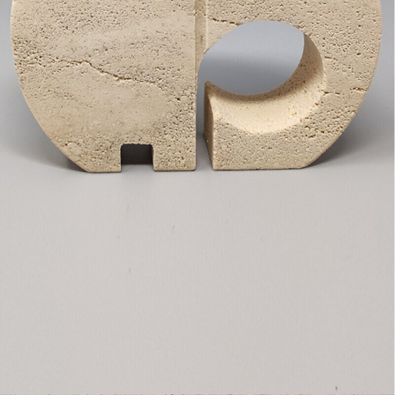 Vintage elephant sculpture in travertine by Enzo Mari for F.lli Mannelli, Italy 1970