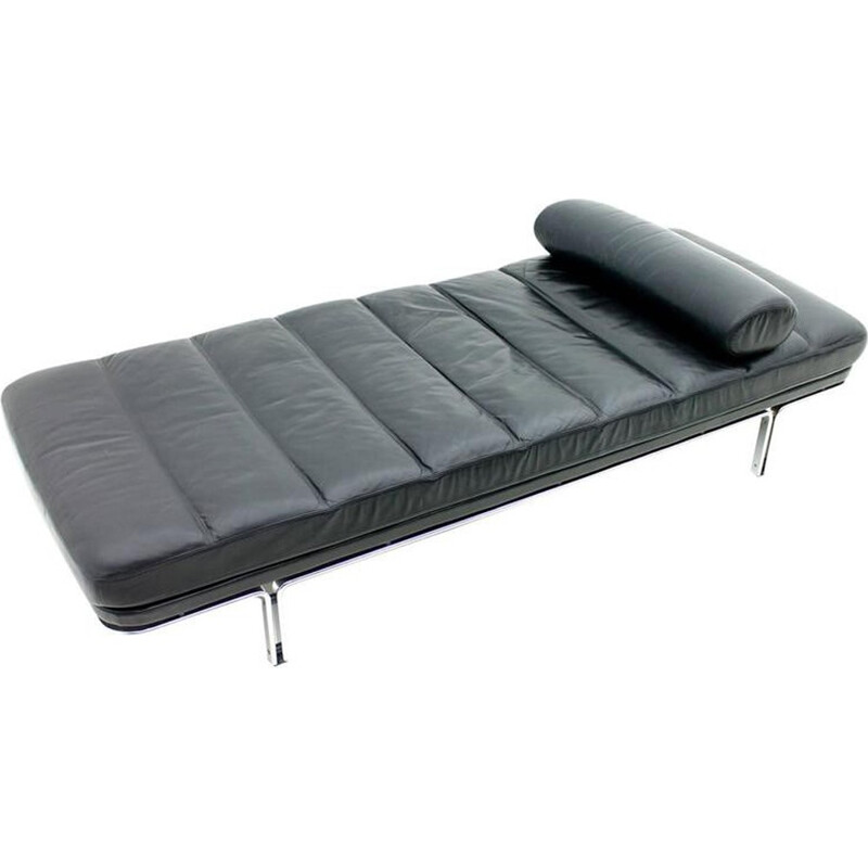 Horst Brüning Daybed in black leather for Kill International - 1960s