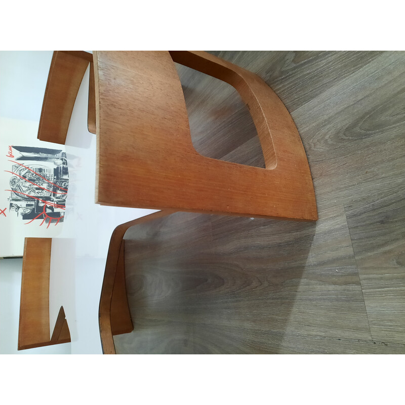Vintage mahogany and white laminate coffee table by Gio Ponti, 1960