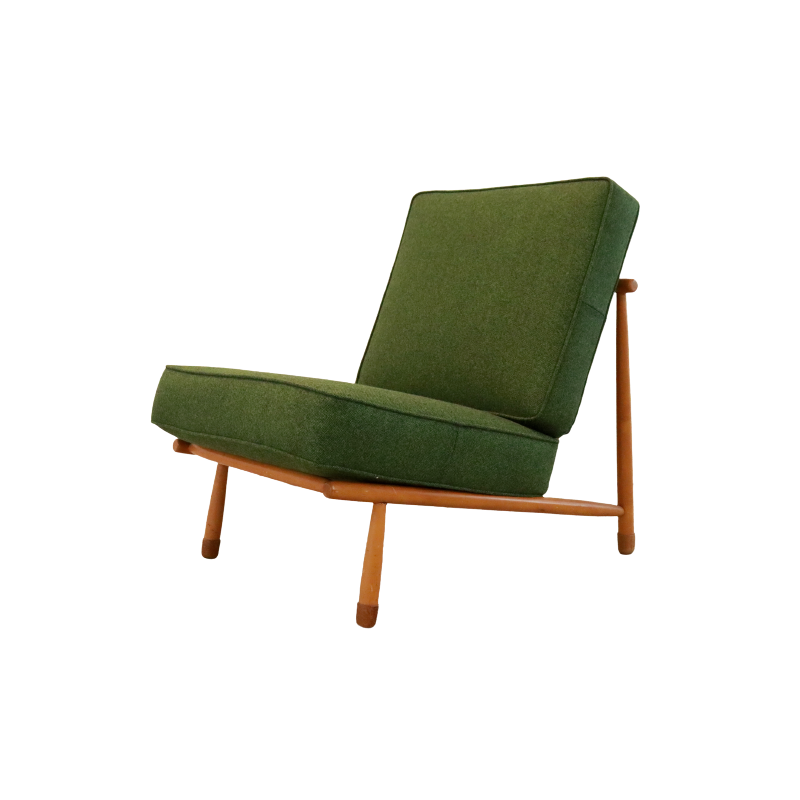 Fauteuil vintage en hêtre par Alf Svensson pour Dux, 1950