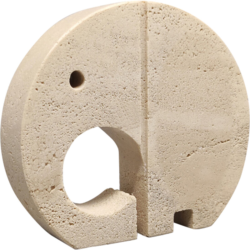 Vintage elephant sculpture in travertine by Enzo Mari for F.lli Mannelli, Italy 1970