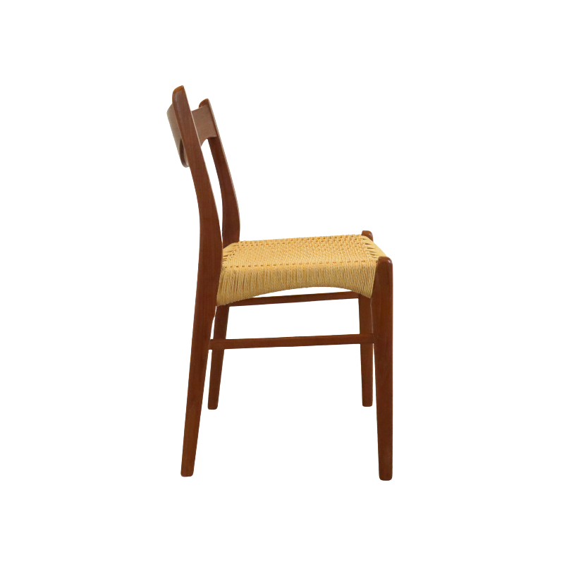 Set of 4 vintage teak chairs by Arne Wahl Iversen for Glyngore Stollenfabrik, Denmark 1950