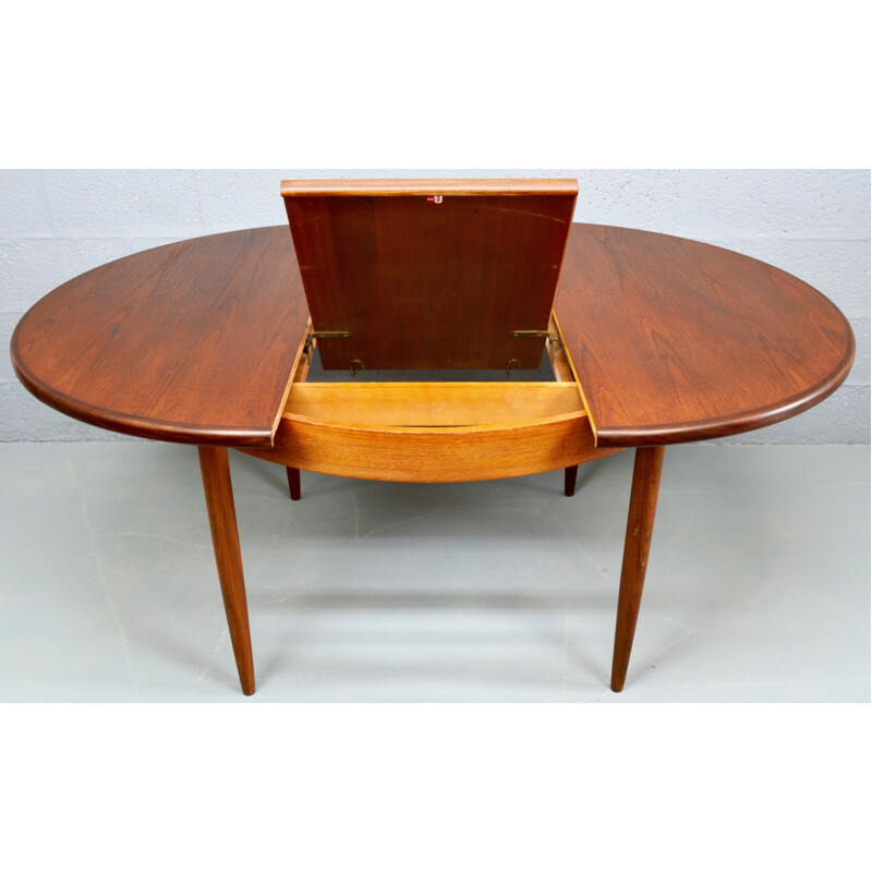 Table de salle à manger circulaire et extensible Fresco, vintage en teck de G-Plan - 1960