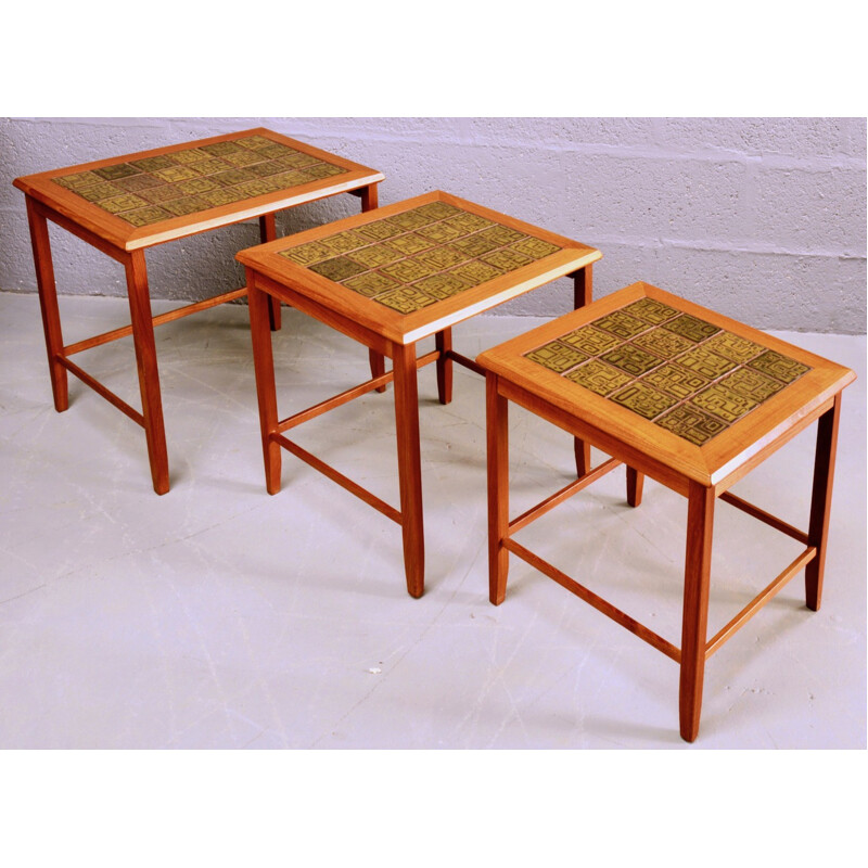 Set of 3 mid-century Danish nesting table in ceramic - 1960s