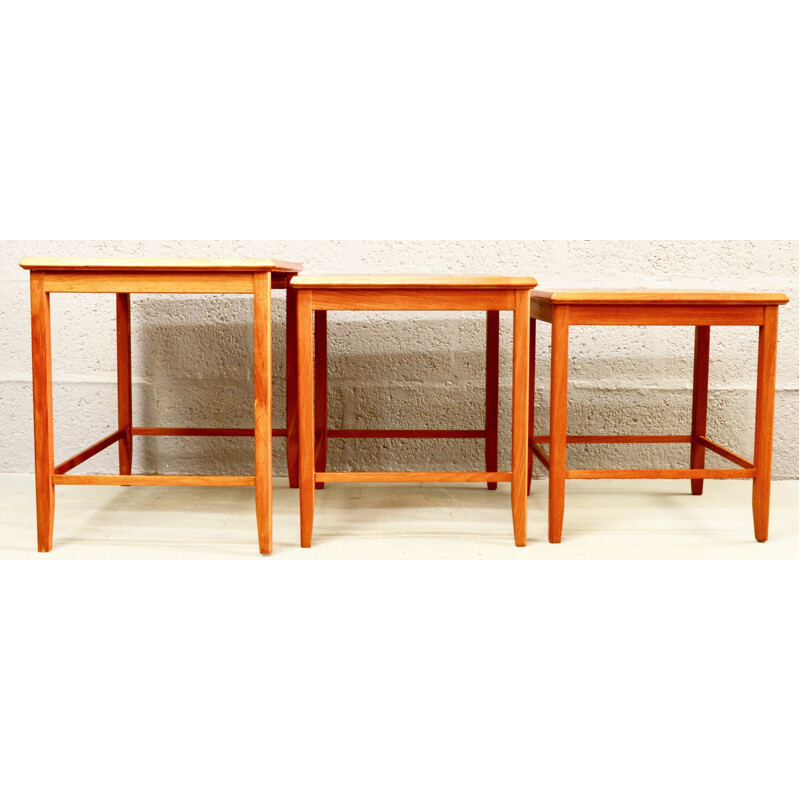 Set of 3 mid-century Danish nesting table in ceramic - 1960s