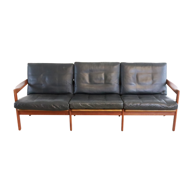 Vintage teak sofa by Illum Wikkelso for Niels Eilersen, Denmark