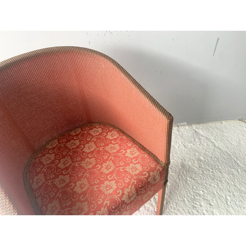 Vintage pink wicker armchair by Lloyd Loom