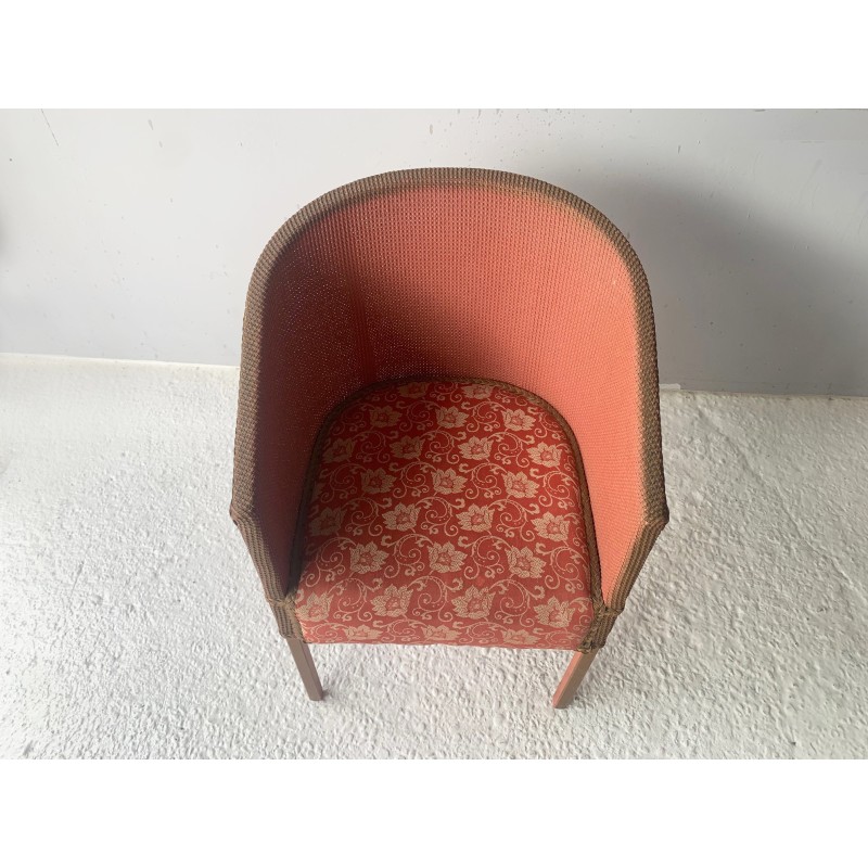 Vintage pink wicker armchair by Lloyd Loom
