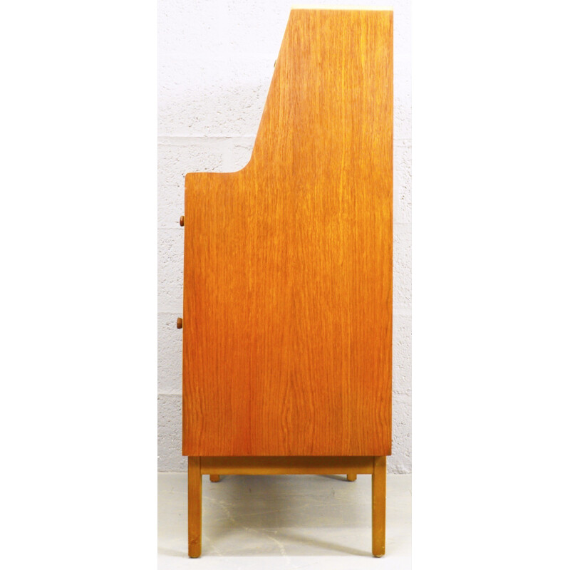 Mid-century amber teak secretary - 1960s