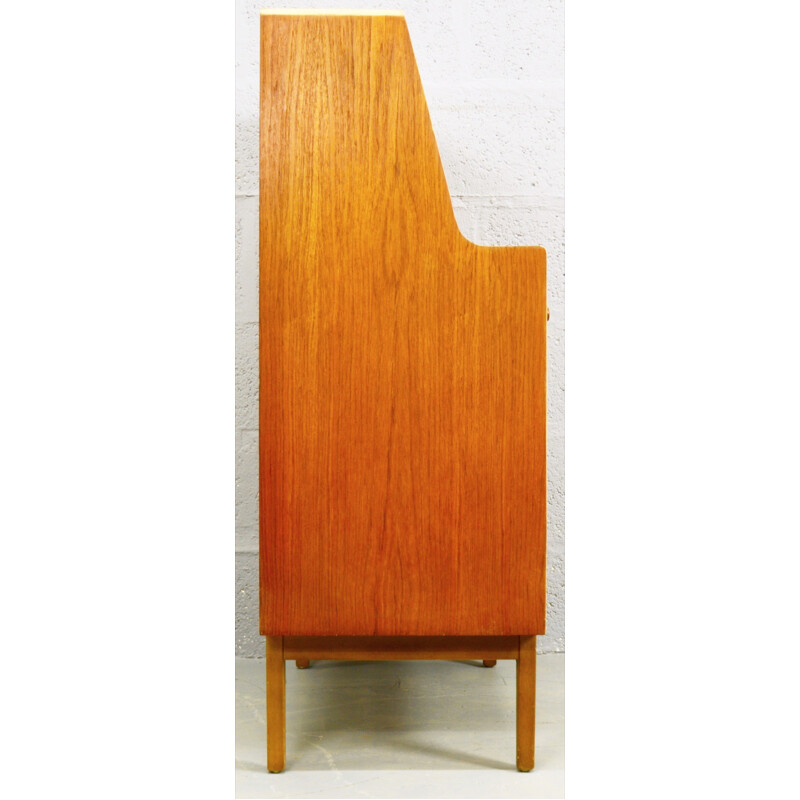 Mid-century amber teak secretary - 1960s