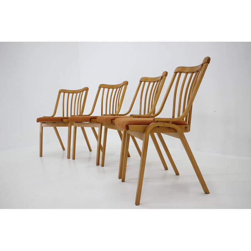 Ensemble de 4 chaises vintage par Antonin Suman par Ton, Tchécoslovaquie 1970