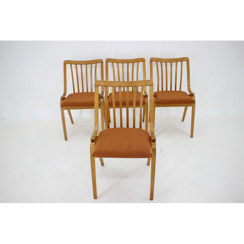 Ensemble de 4 chaises vintage par Antonin Suman par Ton, Tchécoslovaquie 1970