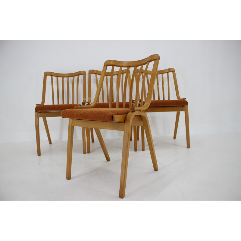 Ensemble de 4 chaises vintage par Antonin Suman par Ton, Tchécoslovaquie 1970