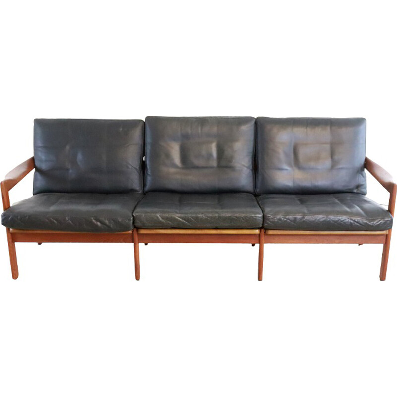 Vintage teak sofa by Illum Wikkelso for Niels Eilersen, Denmark