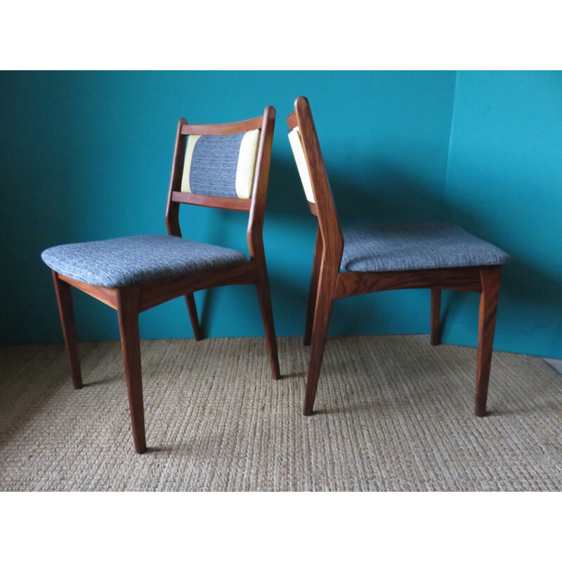 Set of 4 solid rosewood chairs, Denmark - 1960s