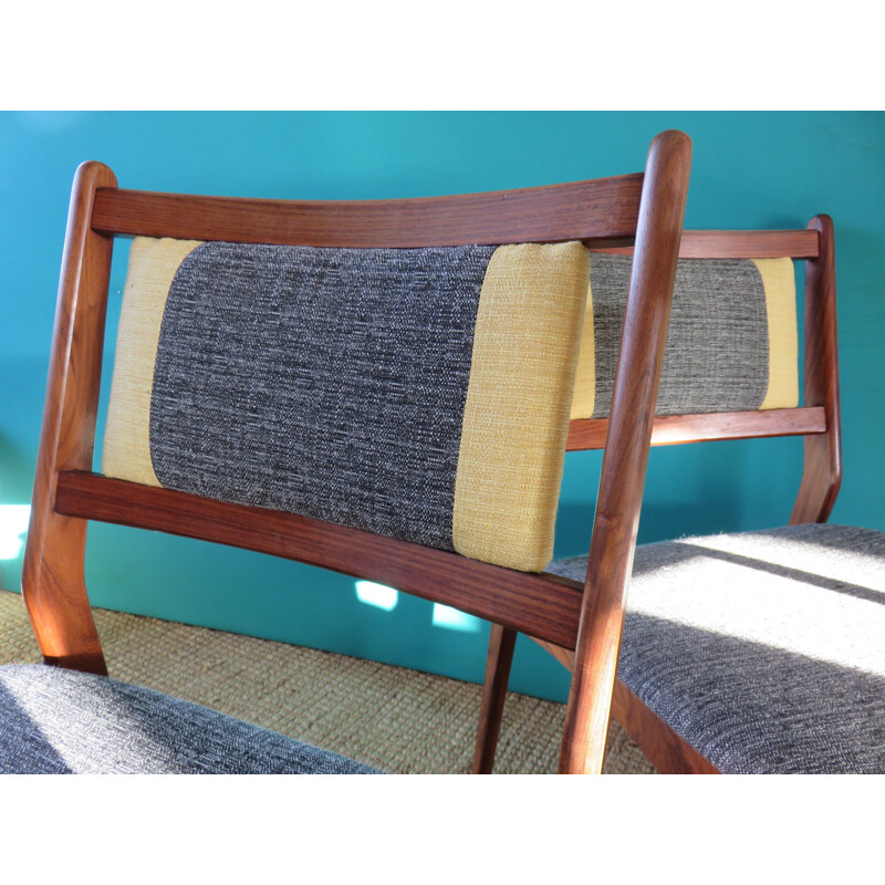 Set of 4 solid rosewood chairs, Denmark - 1960s