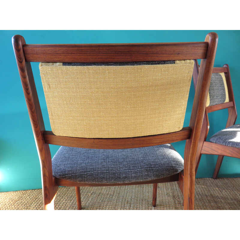 Set of 4 solid rosewood chairs, Denmark - 1960s