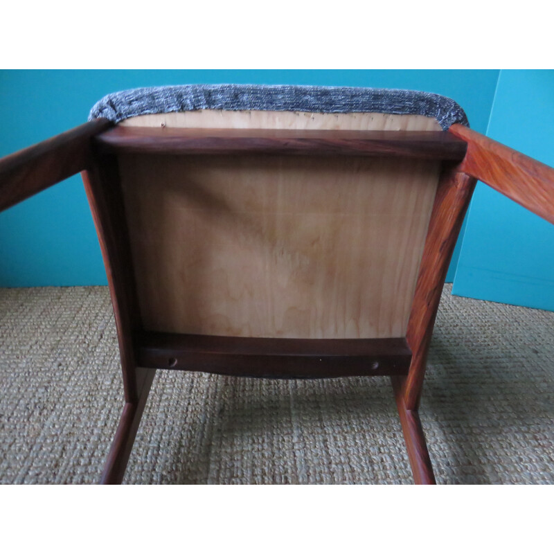 Set of 4 solid rosewood chairs, Denmark - 1960s