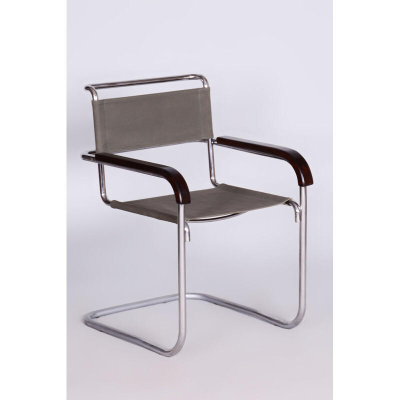 Alter Bauhaus-Sessel aus verchromtem Stahl von Marcel Breuer für Thonet, Tschechoslowakei 1930