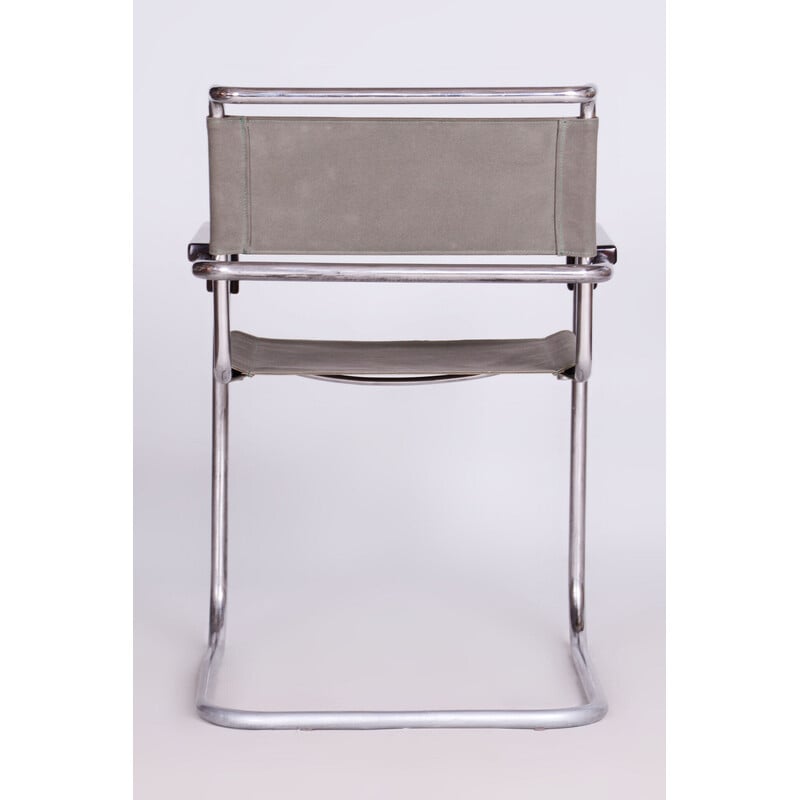 Vintage Bauhaus armchair in chromed steel by Marcel Breuer for Thonet, Czechoslovakia 1930