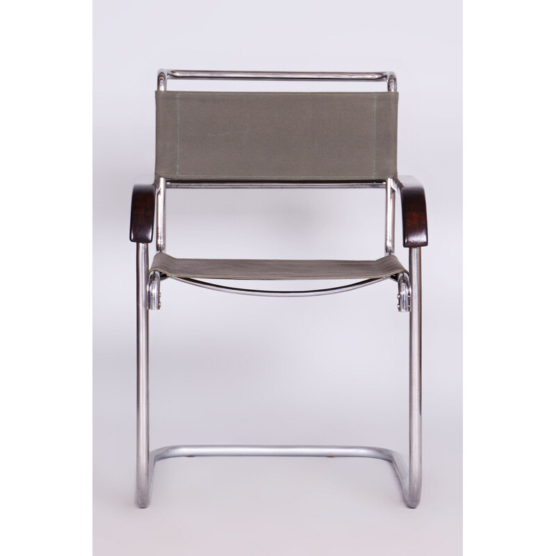 Alter Bauhaus-Sessel aus verchromtem Stahl von Marcel Breuer für Thonet, Tschechoslowakei 1930