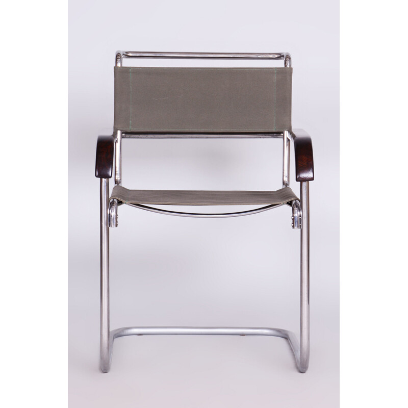 Vintage Bauhaus armchair in chromed steel by Marcel Breuer for Thonet, Czechoslovakia 1930