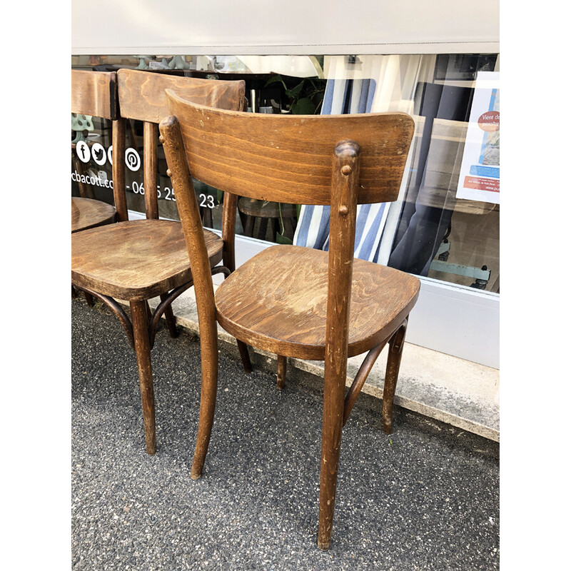 Set of 6 vintage bistro chairs for Thonet, Czechoslovakia 1920
