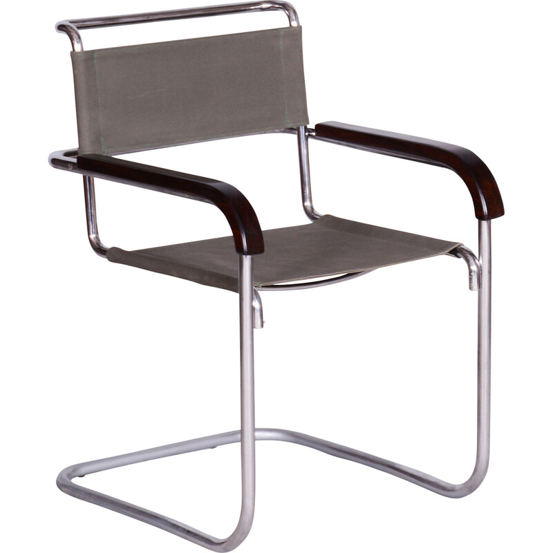 Alter Bauhaus-Sessel aus verchromtem Stahl von Marcel Breuer für Thonet, Tschechoslowakei 1930