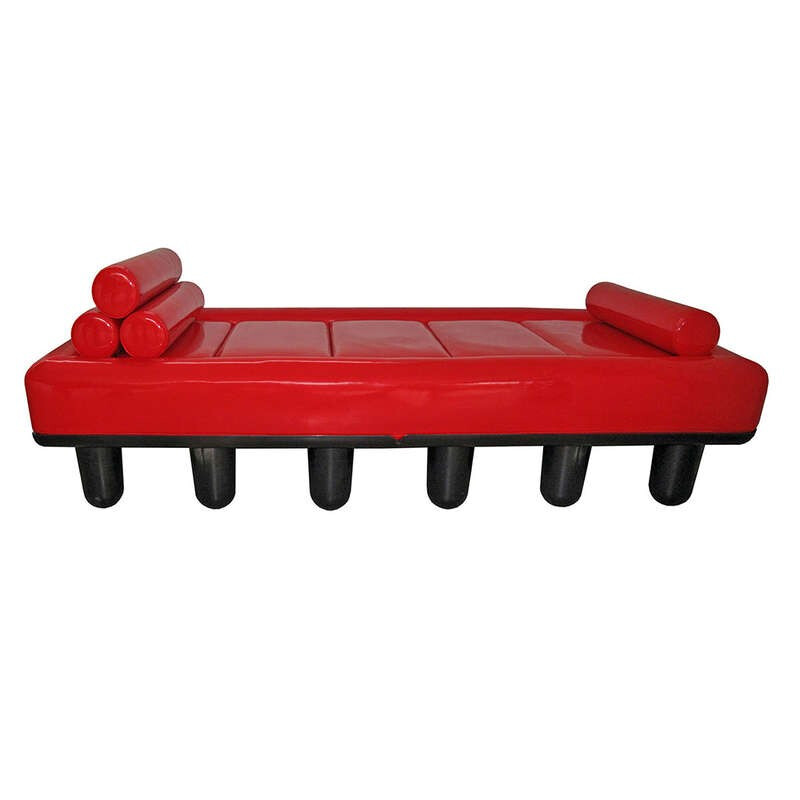 Daybed "Centopiedi" in red leatherette, Antonio LOCATELLI & Pietro SALMOIRAGHI - 1970s