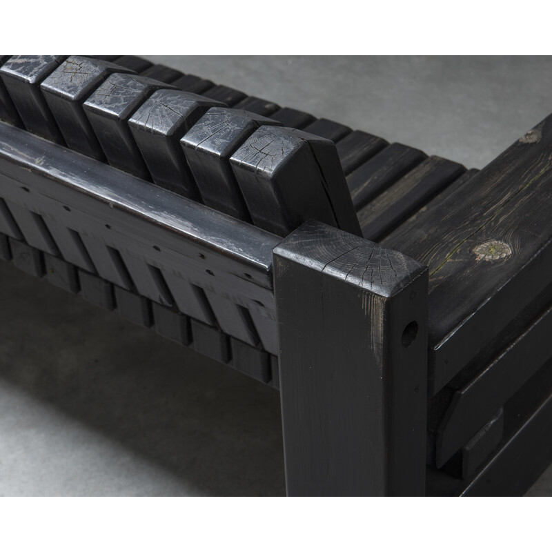 Vintage solid wood outdoor bench by Jul de Roover