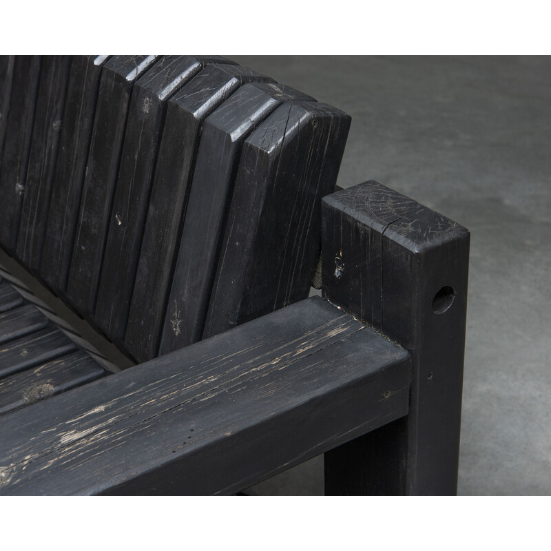 Vintage solid wood outdoor bench by Jul de Roover