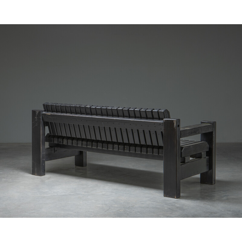 Vintage solid wood outdoor bench by Jul de Roover