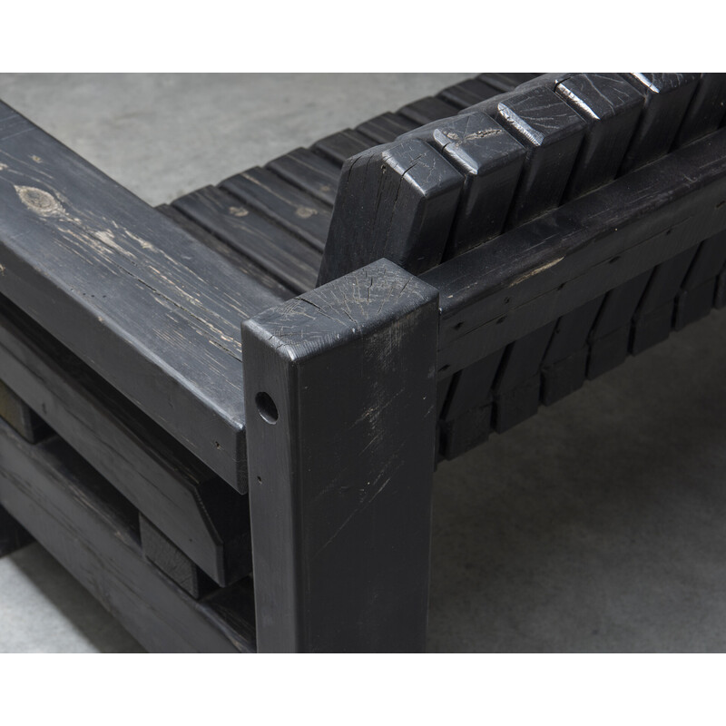 Vintage solid wood outdoor bench by Jul de Roover