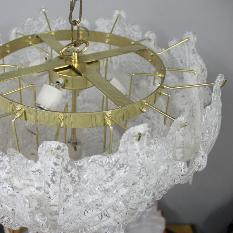 Large Mazzega chandelier in Murano glass - 1960s