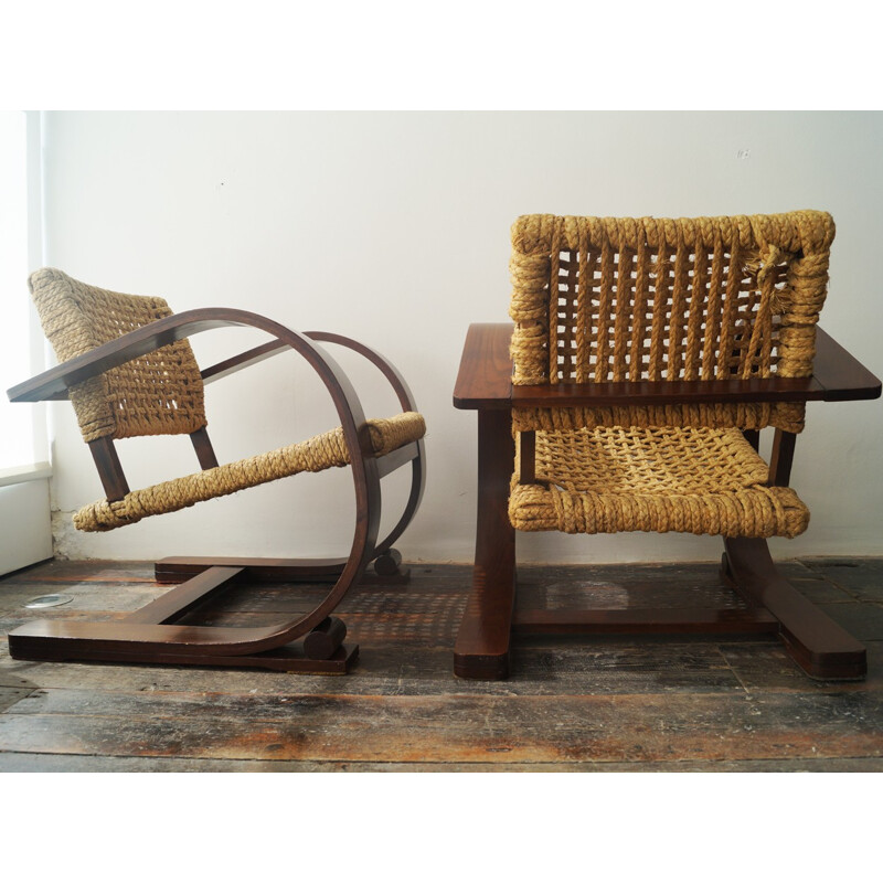 Paire de fauteuils français par Audoux-Minet pour Vibo - 1940