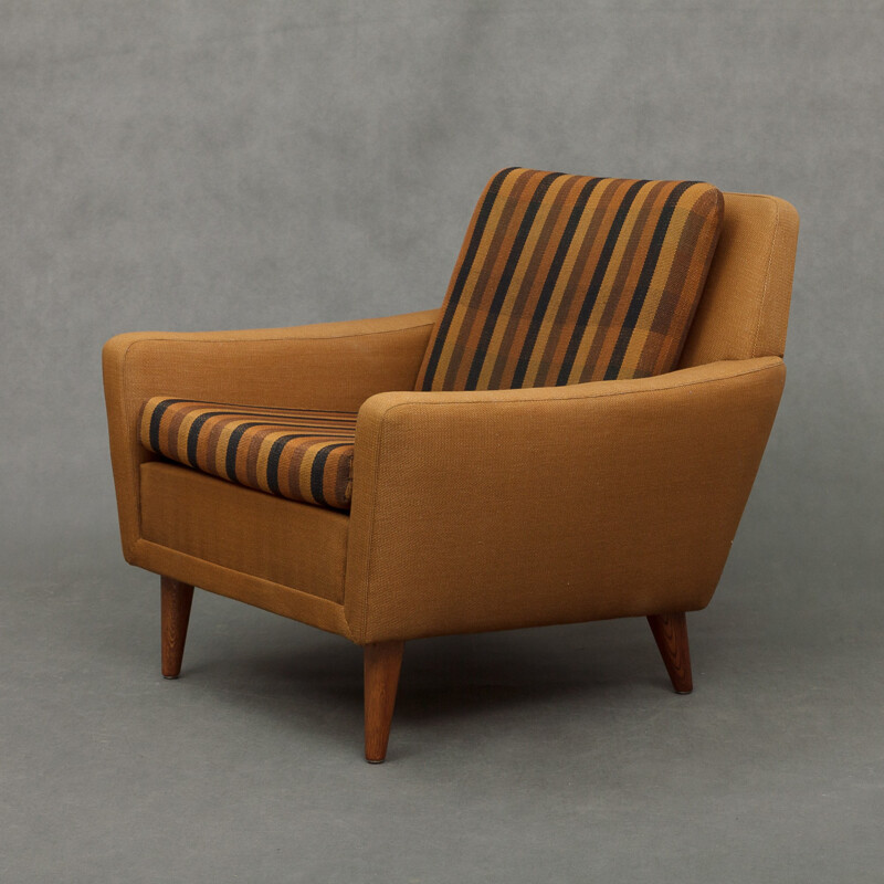 Fauteuil lounge Dux en tissu de laine marron - 1960