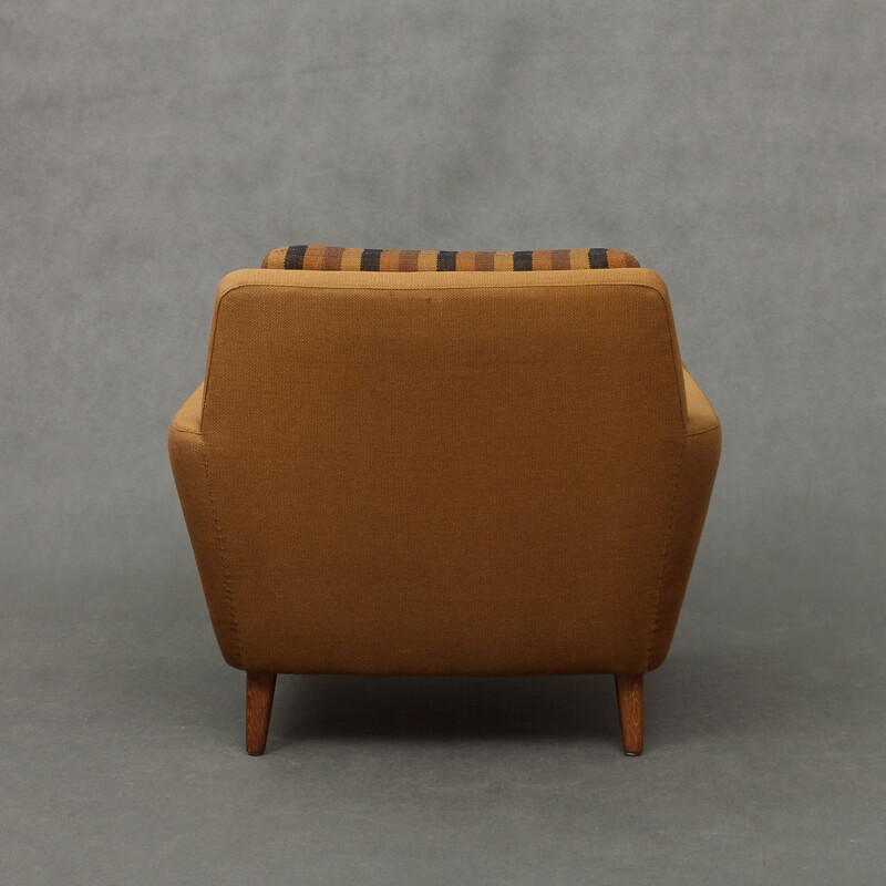 Fauteuil lounge Dux en tissu de laine marron - 1960