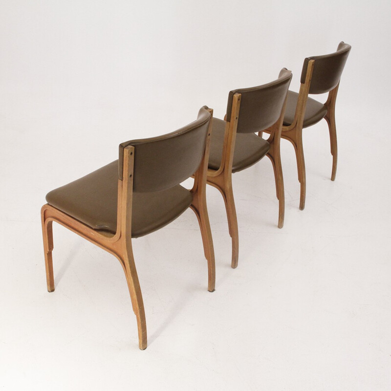 Set of 3 italian dining chairs by Gianfranco Frattini for Cantieri Carugati - 1960s