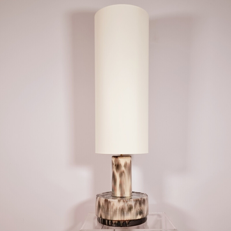 Lámpara de pie vintage de cerámica esmaltada para Dijkstra Lampen, Países Bajos 1960-1970