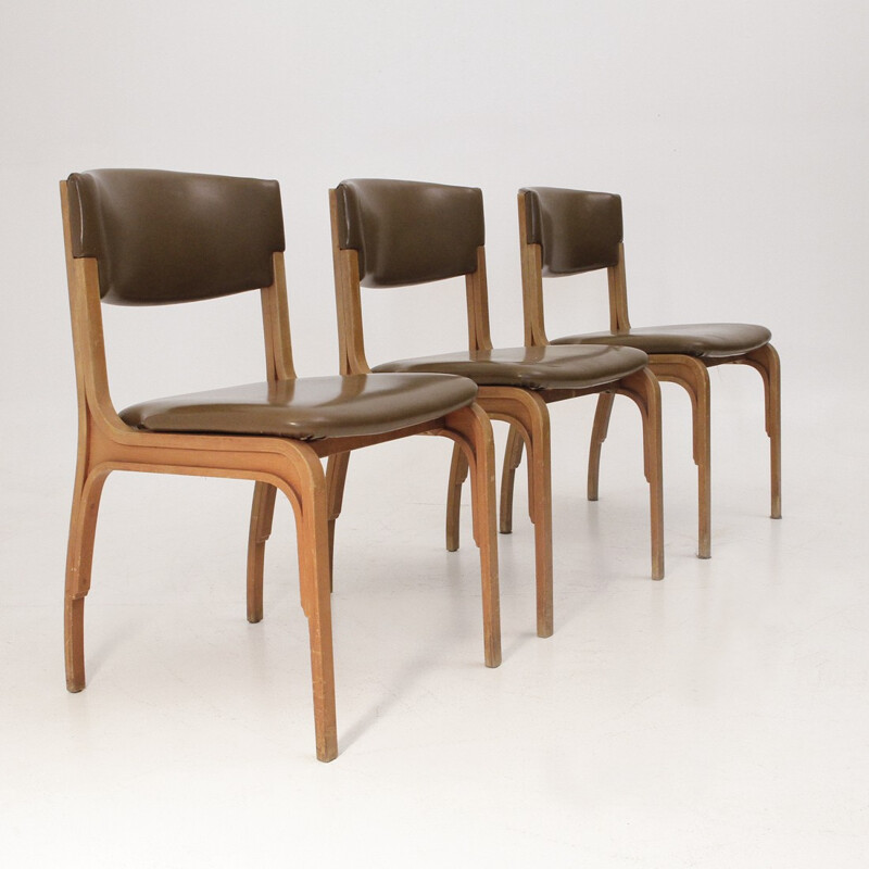 Set of 3 italian dining chairs by Gianfranco Frattini for Cantieri Carugati - 1960s