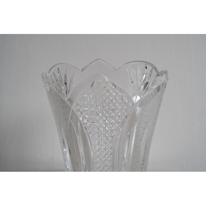 Vase vintage en cristal de Novy Bor, Tchécoslovaquie 1960
