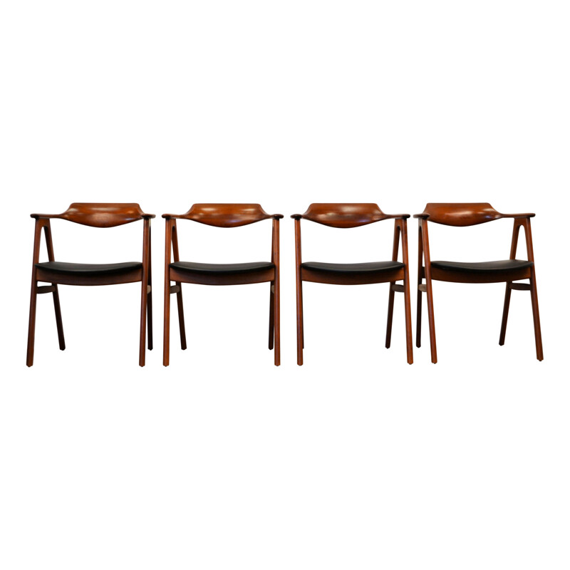 Set 4 solid teak armchairs by Erik Kirkegaard  - 1950s