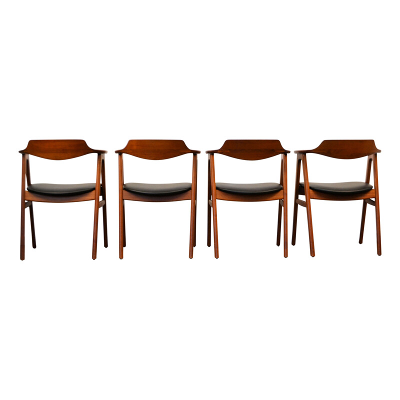 Set 4 solid teak armchairs by Erik Kirkegaard  - 1950s