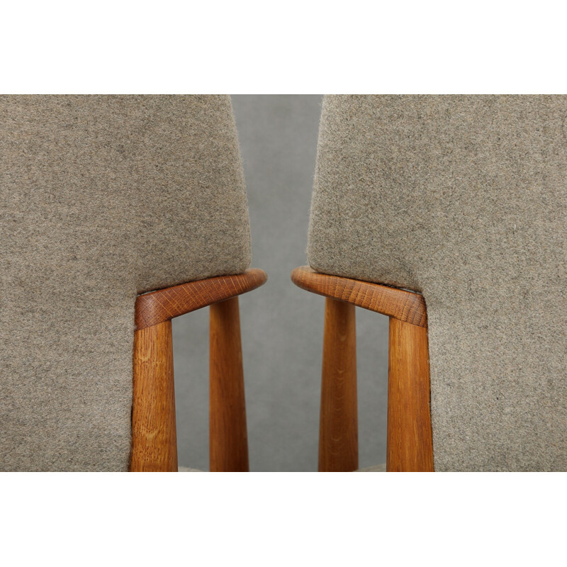 Pair of oakwood chairs by A. B. Madsen and E. Larsen - 1950s