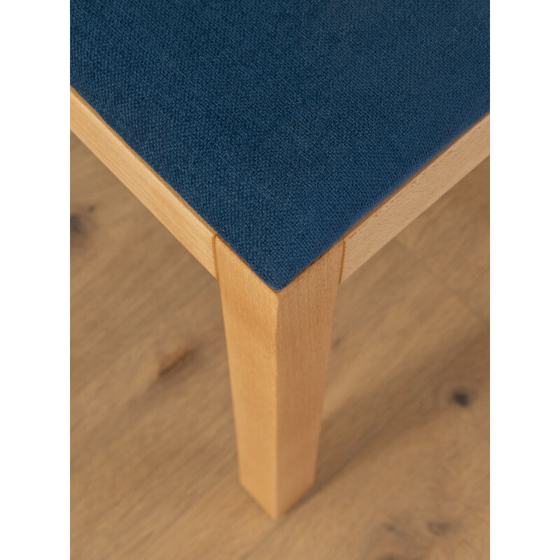 Vintage chair in beech and blue fabric by Arno Votteler for Bisterfeld and Weiss, Germany 1980