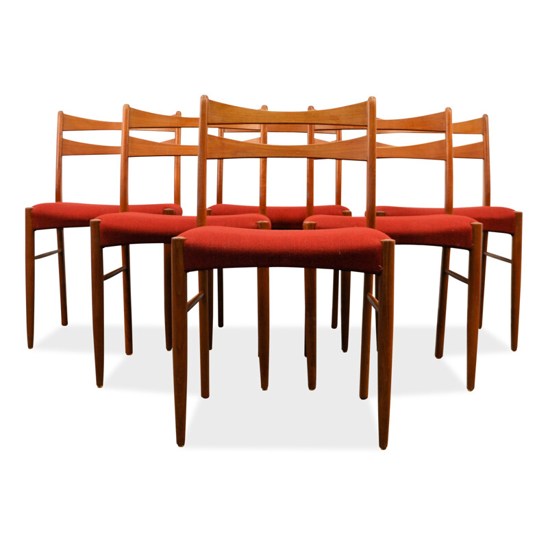 Set of 6 vintage danish teak dining chairs - 1960s