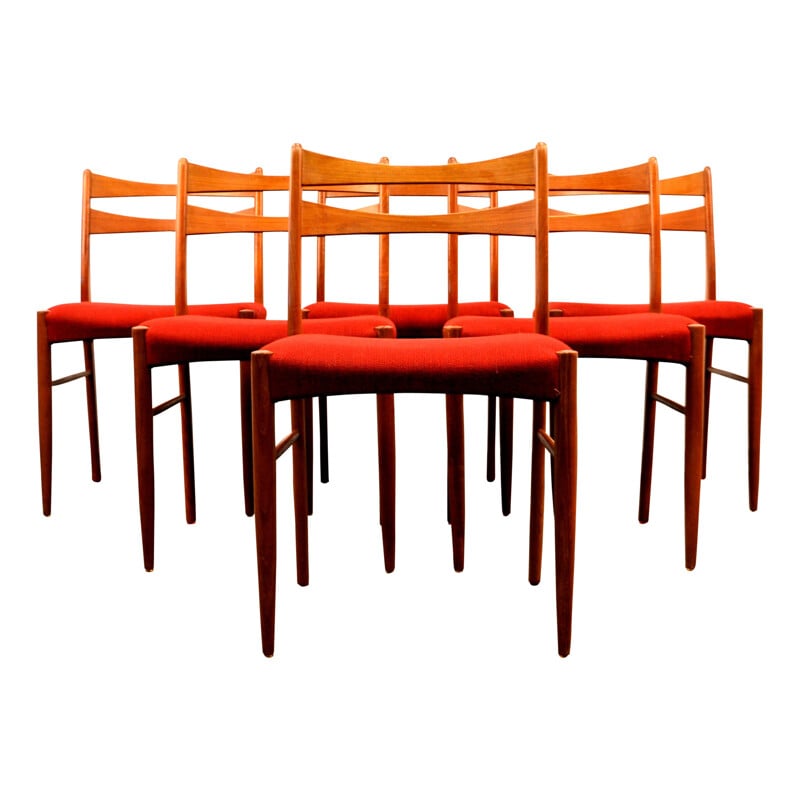 Set of 6 vintage danish teak dining chairs - 1960s