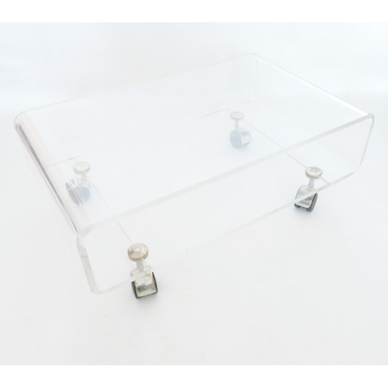 Plexiglass coffee table by David LANGE - 1970s
