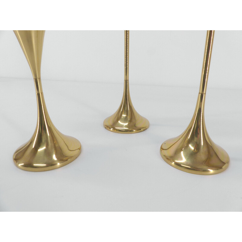 Set of 3 vintage brass oil lamps by Freddie Andersen, Germany 1970